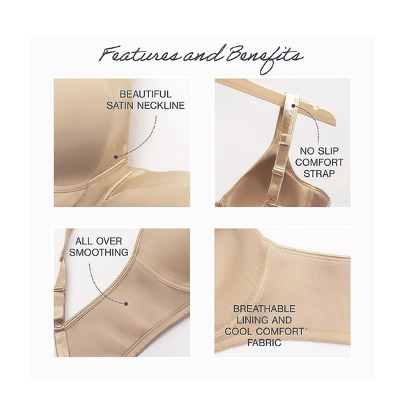 Playtex 18 Hour Silky Soft Smoothing Bra~Size 38D~Private Jet color~#4803~NWT - Picture 7 of 9